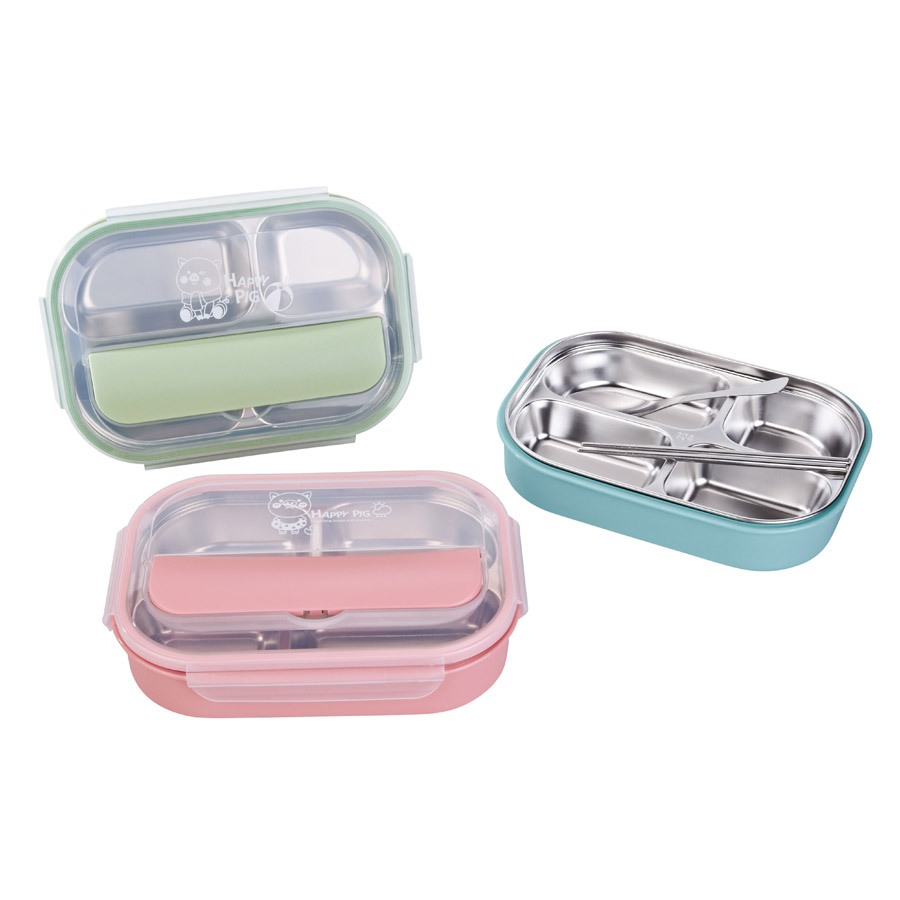 R-8846 美時不銹鋼套裝飯盒（4格）材質：PP+304不銹鋼 產品尺寸：（cm）長25.5x寬18.2x高6.jpg