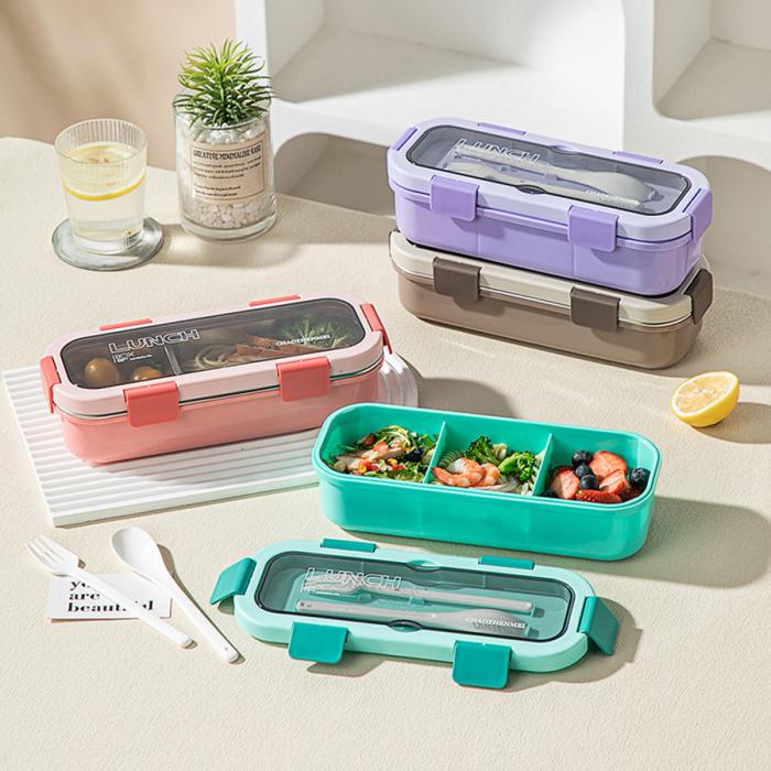 愛悅長方形便當(dāng)盒二格/三格可選 塑料款/不